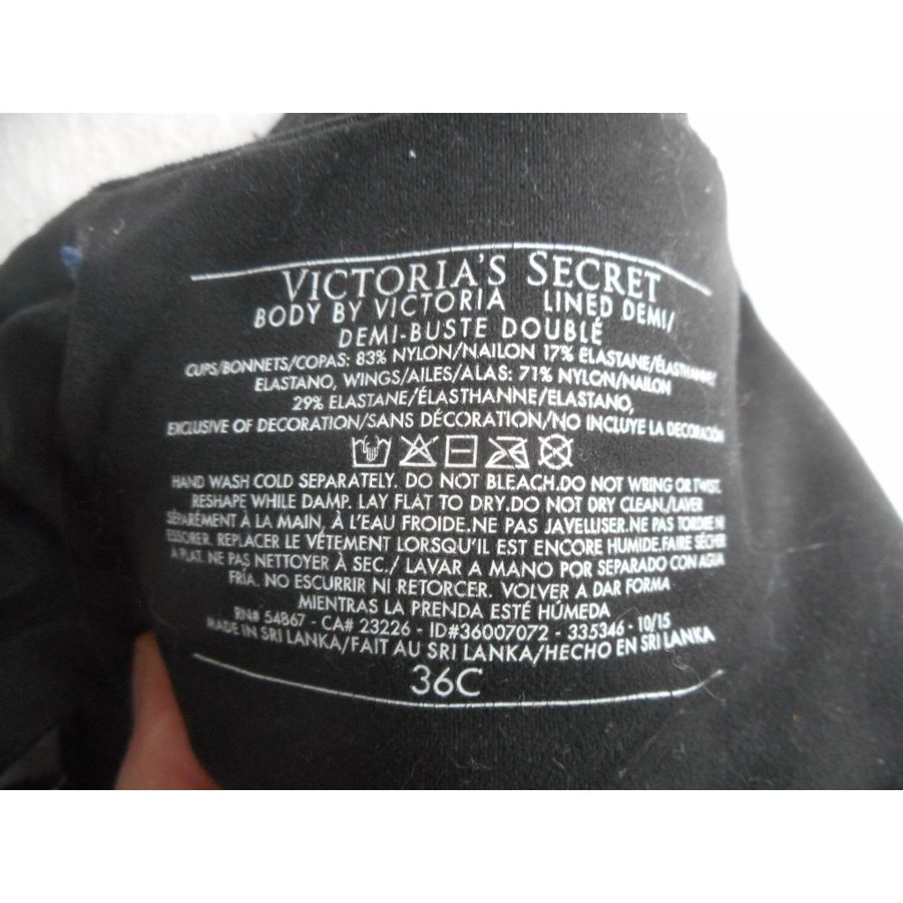 Victoria's Secret Black Lace  36C Bra underwire - Picture 4 of 5